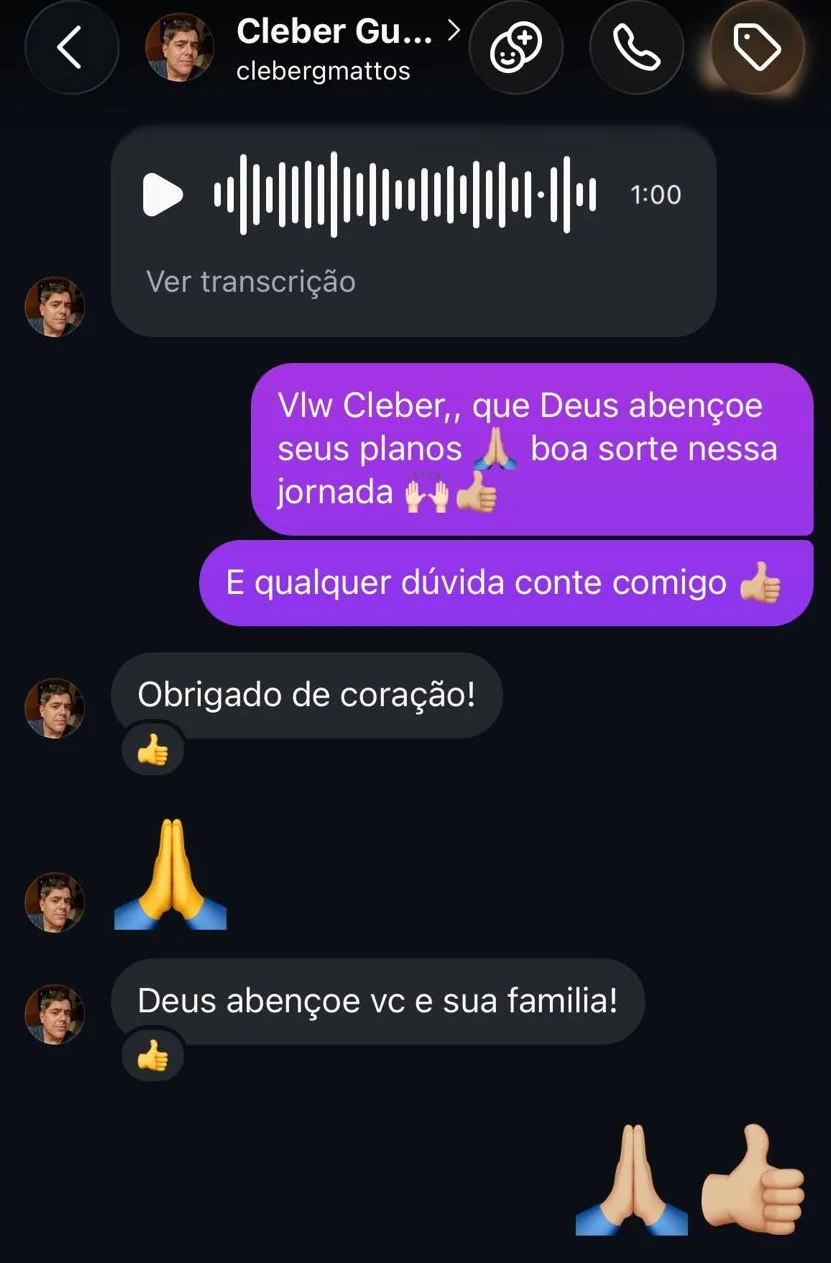 Registro 3 da área de depoimentos do site Thiago Mait