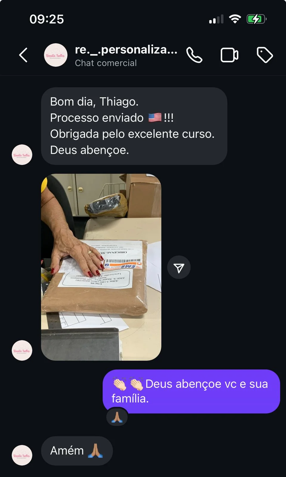 Registro 5 da área de depoimentos do site Thiago Mait