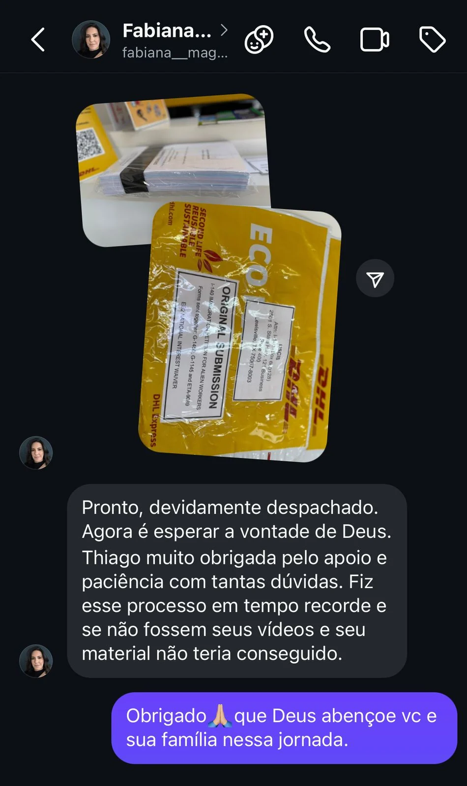 Registro 6 da área de depoimentos do site Thiago Mait