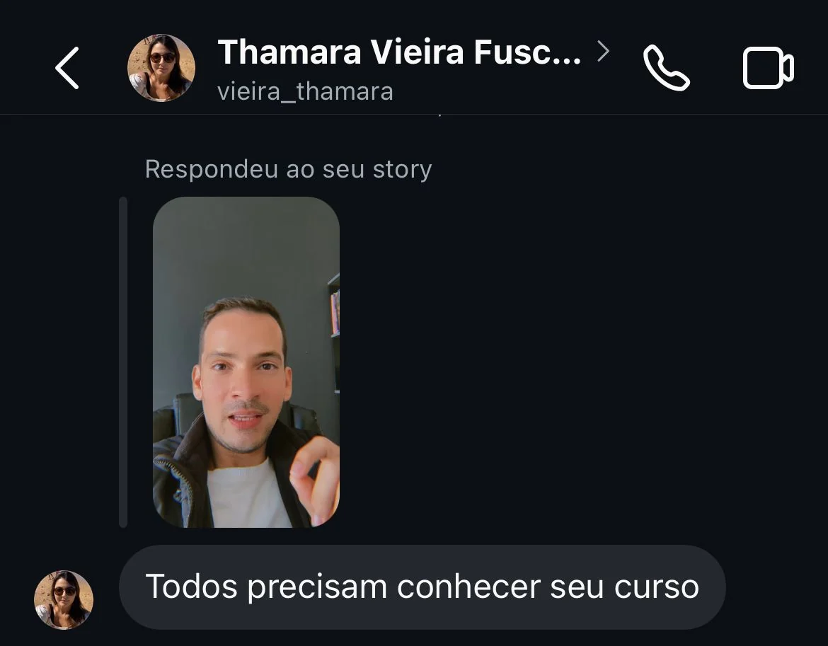 Registro 26 da área de depoimentos do site Thiago Mait